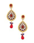 Buy Royal Bling Floral Petite Red Blue Earrings - Purplle
