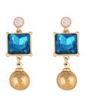 Buy Crunchy Fashion Geometrical Aqua Square Drop Earrings - Purplle