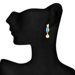 Buy Crunchy Fashion Geometrical Aqua Square Drop Earrings - Purplle