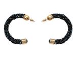 Buy Royal Bling Glittering Black Moon Style Hoop Earrings - Purplle