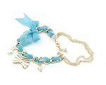 Buy Crunchy Fashion Golden Bowknot Bracelet-Blue - Purplle