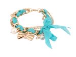 Buy Crunchy Fashion Golden Bowknot Bracelet-Blue - Purplle