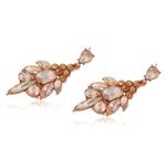 Buy Crunchy Fashion Golden Crystals Chandelier Earrings - Purplle