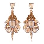 Buy Crunchy Fashion Golden Crystals Chandelier Earrings - Purplle