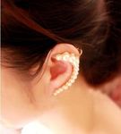 Buy Crunchy Fashion Graduated Pearl Cuff Earrings - Purplle