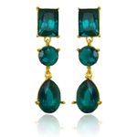 Buy Crunchy Fashion Green Crystals Chandelier Earrings - Purplle