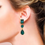 Buy Crunchy Fashion Green Crystals Chandelier Earrings - Purplle