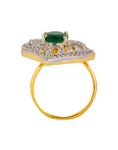 Buy Crunchy Fashion Green Oval Cut Heart Cz Ring - Purplle