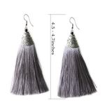 Buy Crunchy Fashion Grey Long Tassel Earrings for Women - Purplle