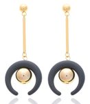 Buy Crunchy Fashion Grey Shell Horn Drop Earrings - Purplle