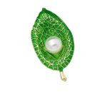 Buy Crunchy Fashion Leaf With a Pearl Green Brooch for Men & Women - Purplle