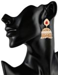 Buy Royal Bling Marsala Filigree Pearly Jhumkas - Purplle