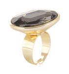 Buy Crunchy Fashion Metallic Oval Crystal Statement Ring - Purplle