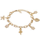 Buy Crunchy Fashion Multi charms golden bracelet - Purplle