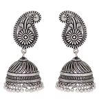 Buy Royal Bling Oxidized Silver Paisley Jhumka Earrings - Purplle
