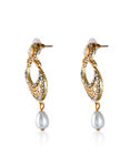 Buy Crunchy Fashion Pearl Encrypt Gleam Earring - Purplle