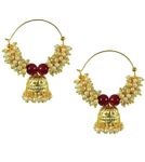 Buy Royal Bling Pearl Hoop Jhumki Earrings - Purplle