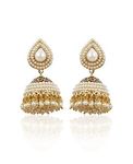 Buy Crunchy Fashion Pearl Studded Traditional Jhumki - Purplle