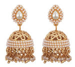 Buy Crunchy Fashion Pearl Studded Traditional Jhumki - Purplle