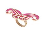 Buy Crunchy Fashion Pink Flag Mustache Ring - Purplle