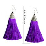 Buy Crunchy Fashion Purple Long Tassel Earrings for Women - Purplle