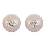 Buy Crunchy Fashion Pyramid Dual White Pearl Studs - Purplle