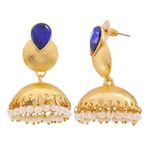 Buy Royal Bling Traditional Blue Stone Jhumka Earrings - Purplle