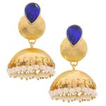 Buy Royal Bling Traditional Blue Stone Jhumka Earrings - Purplle