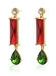 Buy Crunchy Fashion Ravishing Red Green Crystal Earrings - Purplle