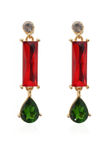 Buy Crunchy Fashion Ravishing Red Green Crystal Earrings - Purplle
