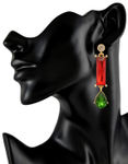 Buy Crunchy Fashion Ravishing Red Green Crystal Earrings - Purplle