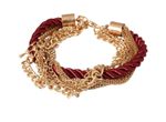 Buy Crunchy Fashion Red & Golden MultiLayer Chain Bracelet - Purplle