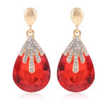 Buy Crunchy Fashion Red Crystal Droplet Earrings for Women - Purplle