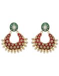 Buy Crunchy Fashion Red Green Tradtional Matka Earring - Purplle