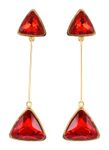 Buy Crunchy Fashion Red Trendy Triangles Statement Earrings - Purplle