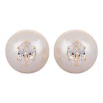 Buy Crunchy Fashion Resplendent Dual White Pearl Studs - Purplle