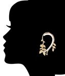 Buy Crunchy Fashion Rose Flower Leaves Cuff Earrings - Purplle