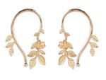 Buy Crunchy Fashion Rose Flower Leaves Cuff Earrings - Purplle