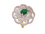 Buy Crunchy Fashion Royal Affair Green Stone Ring - Purplle