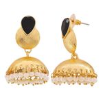 Buy Royal Bling Traditional Black Stone Jhumka Earrings - Purplle