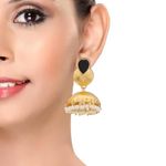 Buy Royal Bling Traditional Black Stone Jhumka Earrings - Purplle