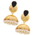 Buy Royal Bling Traditional Black Stone Jhumka Earrings - Purplle