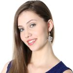 Buy Crunchy Fashion Silver Florette Pentagon Drop Earrings - Purplle