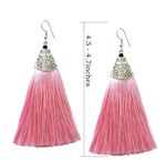 Buy Crunchy Fashion Soft Pink Long Tassel Earrings for Women - Purplle
