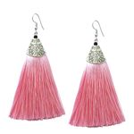 Buy Crunchy Fashion Soft Pink Long Tassel Earrings for Women - Purplle
