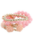 Buy Crunchy Fashion Soft Pops Peach Floral Wrap Bracelets - Purplle