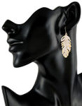 Buy Crunchy Fashion Sparkled Leaf Golden Earring - Purplle