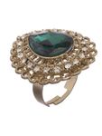 Buy Crunchy Fashion Studded Green Royal Finger Ring - Purplle