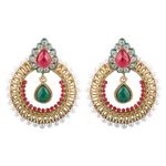 Buy Crunchy Fashion The Aquamarine Scarlet ChandBali Earrings - Purplle