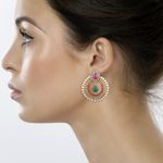 Buy Crunchy Fashion The Aquamarine Scarlet ChandBali Earrings - Purplle